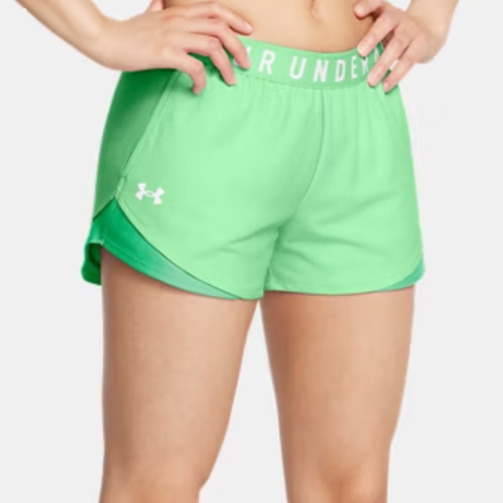 Under Armour Women's Loose Play Up Vibrant Green Athletic Shorts - NWT - Size L
